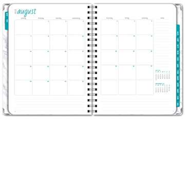 Global Printed Products 2022-2023 Calendar Planner for Teachers and College Students Academic Year - 8.5x11 Daily, Weekly, Monthly Planners Includes Bookmark, Sticky Notes, Pocket Folder - Grey Marble