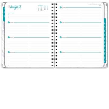 Global Printed Products 2022-2023 Calendar Planner for Teachers and College Students Academic Year - 8.5x11 Daily, Weekly, Monthly Planners Includes Bookmark, Sticky Notes, Pocket Folder - Grey Marble