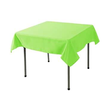 Cupuamon Square Tablecloth 52x52 inch Washable Polyester Fabric Table Cloth for Wedding Party Dining Banquet Decoration（52x52,Apple Green）