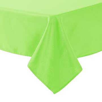 Cupuamon Square Tablecloth 52x52 inch Washable Polyester Fabric Table Cloth for Wedding Party Dining Banquet Decoration（52x52,Apple Green）