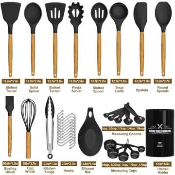 33-Pc Non-Stick Kitchen Utensils Set with Holder