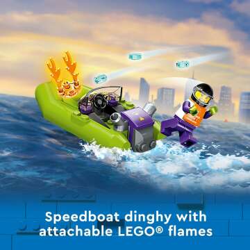 LEGO City Fire Rescue Boat 60373 for Kids Adventures