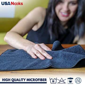 USANOOKS 12 Pack Microfiber Cleaning Cloths