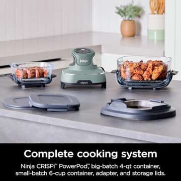 Ninja Crispi Air Fryer & Portable Cooking System - 4 QT, Non-Toxic Glass