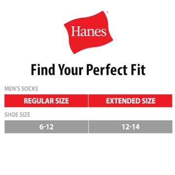 Hanes Men's Double Tough Socks, Crew 12-Pack