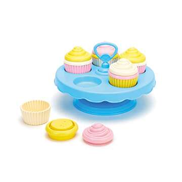 Green Toys Cupcake Set - 16 Piece Pretend Play, Motor Skills, Language & Communication Kids Role Play Toy. No BPA, phthalates, PVC. Dishwasher Safe, Recycled Plastic, Made in USA.