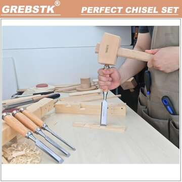 GREBSTK 9.5in Wood Chisel Set for Precision Woodworking