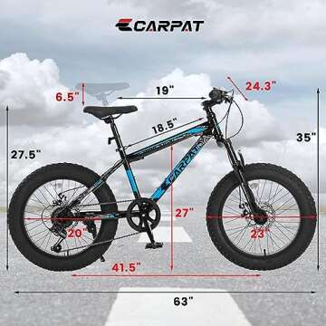 WEFIYERS Fat Tire Mountain Bike Full Shimano 7 Speed,Dual Disc Brake Urban Commuter City Bicycle for Man,High Carbon Steel Frame,Front Suspension