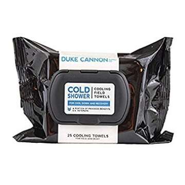 Duke Cannon Supply Co. - Mens Cold Shower Bundle Gift Set (2 Piece Set) Includes 1 Box of Cold Shower Cooling Soap Cubes and 1 Cold Shower Cooling Field Towels (25 count)