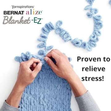 Bernat Alize Blanket-EZ Yarn, Denim Blues