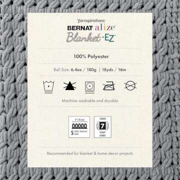 Bernat Alize Blanket-EZ Yarn, Denim Blues