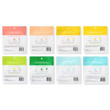 Avatara 8-Pack Sheet Mask Set, Beauty and Skincare Sheet Masks Collection, Skincare with Natural Extracts, Hydrating Face Mask Skin Care Set, All Skin Types, Teen Skincare, 8 Sheets