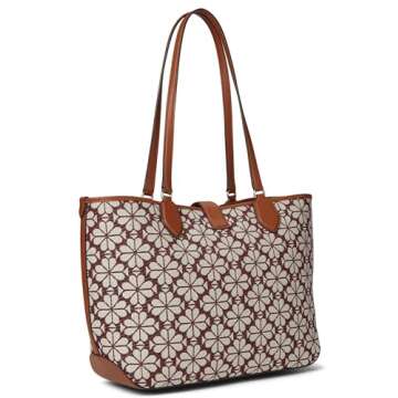 Kate Spade New York Spade Flower Jacquard Medium Open Tote - Burgundy Multi