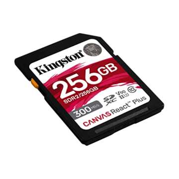 Kingston Canvas React Plus 256GB SD Card | SDXC UHS-II | 300R/260W U3 V90 | Full HD/4K/8K | SDR2/256GB