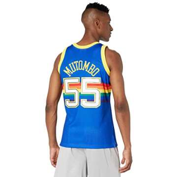 Mitchell & Ness Dikembe Mutombo Denver Nuggets Swingman Jersey Blue (XX-Large)