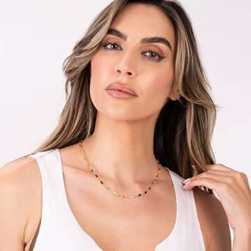 Barzel 18K Gold Plated Multi Stone Necklace