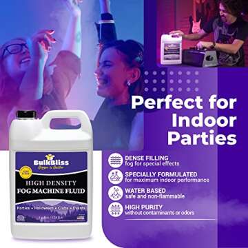 BulkBliss Fog Machine Fluid, Indoor Liquid Formula for Parties and Events, High Density Smoke, 32oz (Quart)