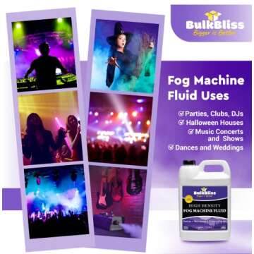 BulkBliss Fog Machine Fluid, Indoor Liquid Formula for Parties and Events, High Density Smoke, 32oz (Quart)