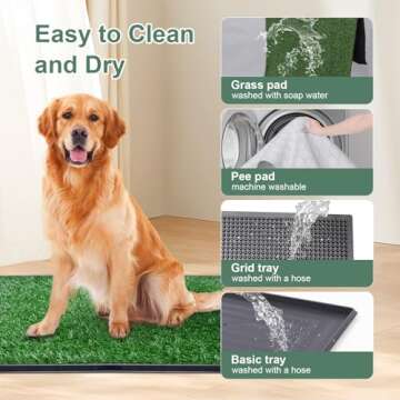 Dog Grass Pet Loo Indoor/Outdoor Portable Potty, Dog Litter Box, Artificial Grass Patch Bathroom Mat and Washable Pee Pad for Puppy Training, Full System with Trays (Pet Training Tray, 20"x30")