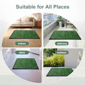 Dog Grass Pet Loo Indoor/Outdoor Portable Potty, Dog Litter Box, Artificial Grass Patch Bathroom Mat and Washable Pee Pad for Puppy Training, Full System with Trays (Pet Training Tray, 20"x30")