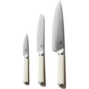 Stylish MATERIAL Knife Trio with Stand