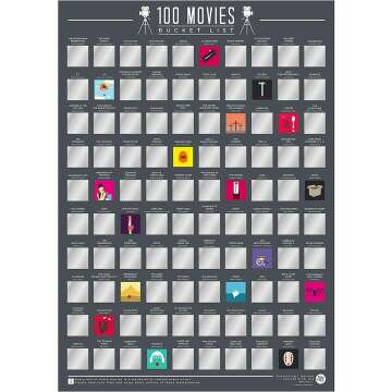 Gift Republic 100 Movies Bucket List Poster - Ultimate Film Challenge