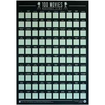 100 Movies Bucket List Poster - Movie Lovers Essential