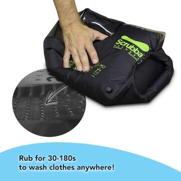 Scrubba Wash Bag Portable Washing Machine - Lightweight Manual Washing Machine for Travel, Camping, Laundry, Baby Clothes - Travel Essentials, Gift - use with Laundry Detergent/Sheets - 5.3 oz.