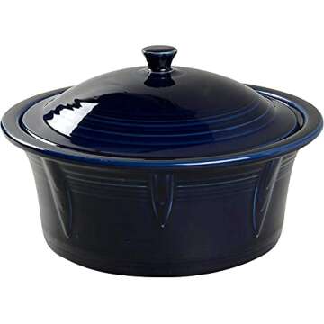 Homer Laughlin Covered Casserole, Cobalt