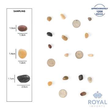 Royal Imports 5LBS River Rocks Decorative Ornamental Pebbles, Garden Landscaping Stones, Gravel Filler for Plants, Vases, Succulents, Home Decor, Aquariums, Crafting, Animal Habitat - Small Natural