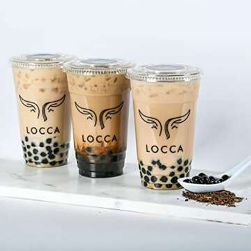 Locca Hibiscus Boba Tea Kit | 24+ Boba Drinks Premium Hibiscus Rosehips, Jasmine, Black Tea | Premium Loose Leaf Teas | DIY Kit for Hibiscus Milk Tea Kit