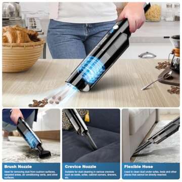 Cordless Handheld Vacuum - Portable & Powerful 10KPA