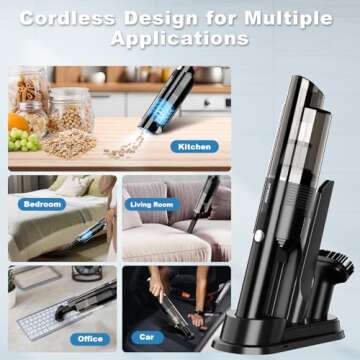 Cordless Handheld Vacuum - Portable & Powerful 10KPA