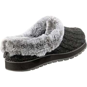 Skechers BOBS Women's Keepsakes - Ice Angel Slipper, Charcoal, 8 M US