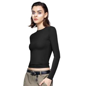 PUMIEY Slim Fit Long Sleeve Tee for Women