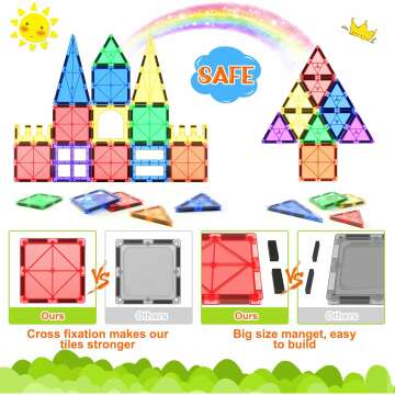 STEM Magnetic Tiles for Kids - Creative Building Toy