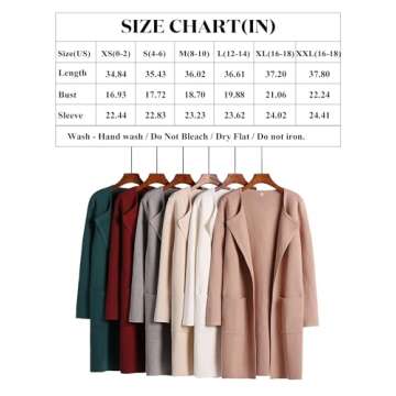 ANRABESS Women's Open Front Knit Lightweight Cardigan Casual Long Coatigan Sweater Lady Jacket Coat 2024 Fall Outerwear Apricort X-Small