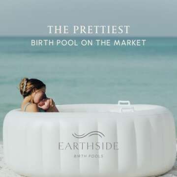 Earthside Birth Pool Comfort for Home Water Birth Kit | Doula & Midwife Approved in Marshmallow White I Portable and Easy to Set up with a Capacity for 127 Gallons