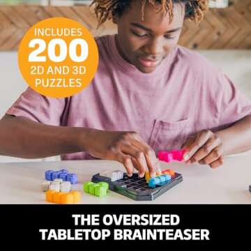 Educational Insights Kanoodle Pyramid, Brain Teaser Puzzle Game, Featuring 200 Challenges, Gift for Ages 7+