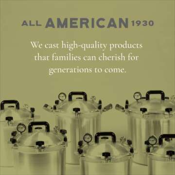 All American 1930: 21.5qt Pressure Cooker/Canner (The 921) - Exclusive Metal-to-Metal Sealing System - Easy to Open & Close - Suitable for Gas, Electric, or Flat Top Stoves - Made in the USA