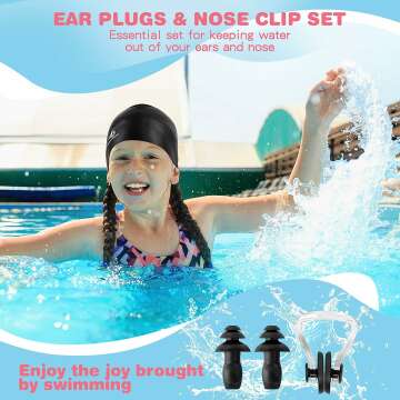 Kids Swim Cap with Ear Plugs