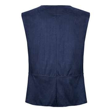 frawirshau Mens Renaissance Vest Pirate Vest Renaissance Shirt Men Medieval Vest 18th Century Waistcoat Blue Size S