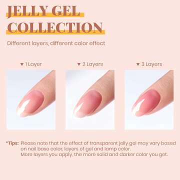 beetles Gel Polish 6 Colors Jelly Gel Nail Polish Set Gift, Milky White Sheer Pink Nude Brown Translucent Soak Off Uv Nail Gel Diy Art for Girls Women Ultimate Monochrome Collection