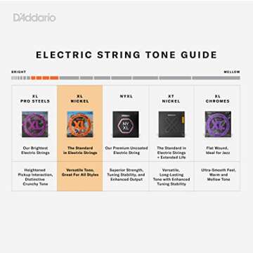 D'Addario Guitar Strings - XL Nickel Electric Guitar Strings - EXL157 - Perfect Intonation, Consistent Feel, Reliable Durability - For 6 String Guitars - 14-68 Medium Baritone