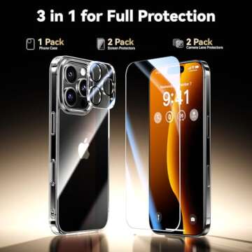 Opxyl Clear iPhone 16 Pro Max Case with Protectors