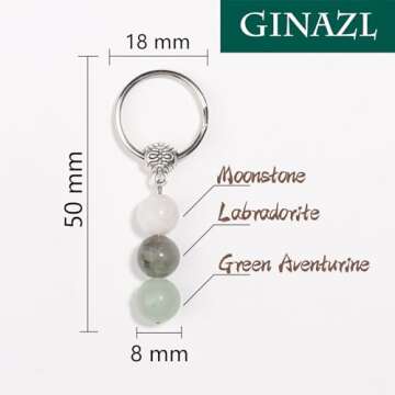 GINAZL New Beginnings Gifts for Women, Natural Crystals Keychain Coworker Leaving Gifts for Women Going Away Gifts for Friends Farewell Gifts for Coworkers Divorce Gifts for Women(NB)