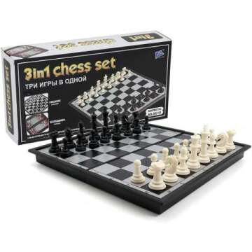 Magnetic 10" Chess Set - 3 in 1 Travel Game