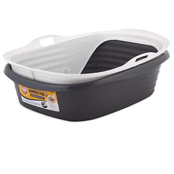 Arm & Hammer Rimmed Cat Litter Box with High Sides & Microban Protection