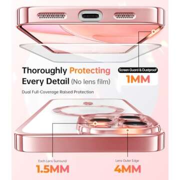 Meifigno Designed for iPhone 16 Pro Max Case 6.9", [Glitter Card & Wrist Strap] [Compatible with MagSafe] [2X Screen Protectors] Surround Raised Lens Protection Designed for 16 ProMax Case, Rose Gold