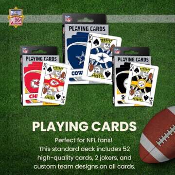 MasterPieces - NFL Playing Cards, Officially Licensed Denver Broncos Football Deck, Family Games for Adults and Kids, Standard Index